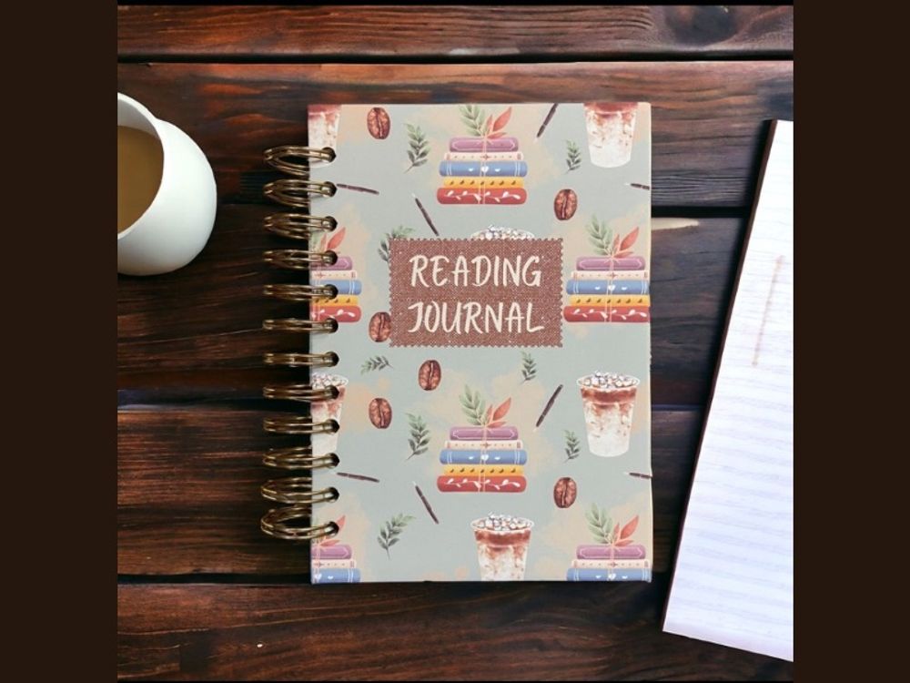 Iced coffee reading journal, book tracking journal